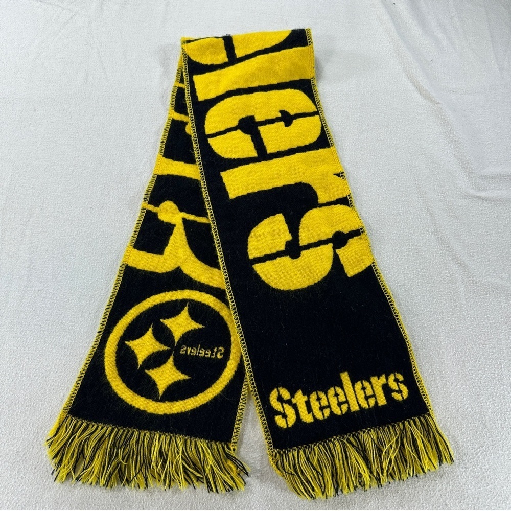 Forever Collectibles Black and Yellow Pittsburg Steelers Scarf 48” Length